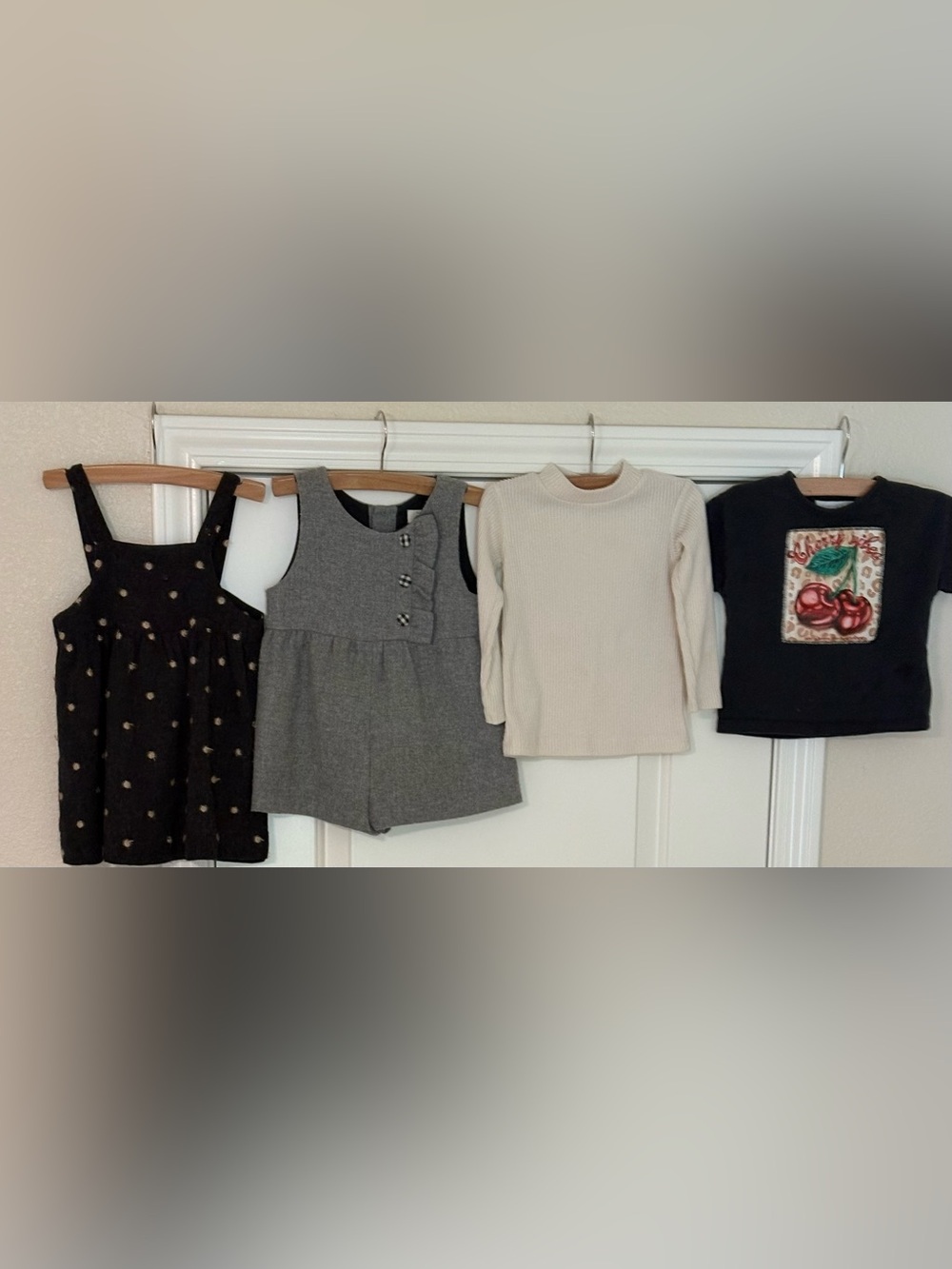 Cream Ribbed Long-Sleeve Top for Kids